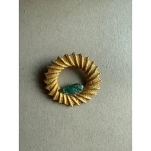 Spilla cerchio Dubarry firmata vintage di design con pietra di giada - Foto 1 di 2