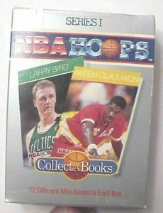 NBA HOOPS COLLECTABOOKS SERIES 1 BOX 4 LARRY BIRD, PIPPIN, RODMAN, OLAJUWON, NEW