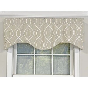 Fast Driver Cornice 3" Rod Pocket Window Valance 50" x 17" Pearl by RLF Home - Picture 1 of 3
