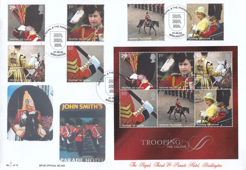Trooping the Colour MS + stamps GB Pub FDC Tallents 2005 CLEARANCE 9/10 (74221) - Image 1 of 1