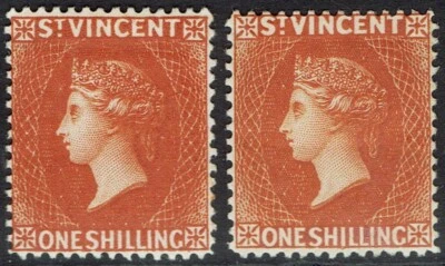 ST VINCENT 1890 QV 1/- AMBOS TONOS WMK CORONA CA Foto 1 de 2