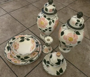 Villeroy &| Boch Pair Vases, Vases Wild Rose series Tea Cup Plates Candle Set - Picture 1 of 5