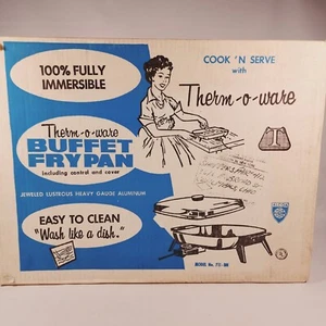 NOS NUOVA RARA PADELLA BUFFET TERMOWARE # 711BN COMPLETAMENTE IMMERGIBILE 12 pollici anni 60 - Foto 1 di 5
