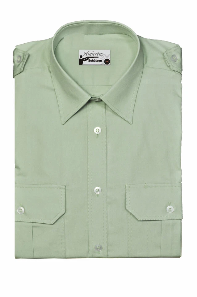 Pilotenhemd 1/1 Arm - langärmelig - 2 Brusttaschen Modern Fit in lindgrün - Bild 1 von 1