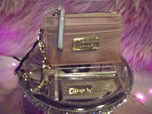 Estuche para tarjetas Juicy Couture llamativo logotipo rubor deboss nuevo con etiquetas - Imagen 1 de 5