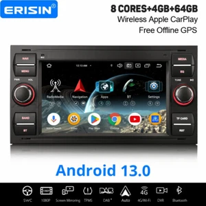 64GB Android 14 DAB+ Autoradio GPS CarPlay Ford Focus C/S-Max Kuga Fiesta Galaxy - Bild 1 von 24