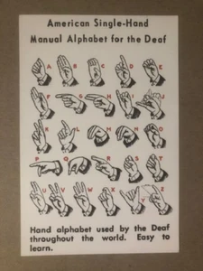 American Single-Hand Alphabet for the Deaf postcard - new - unposted - Picture 1 of 2
