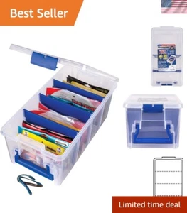 15x8 Clear Tackle Box Organizer - Soft Bait Storage with Customizable Dividers - Picture 1 of 8