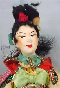 Bambola opera cinese Gofun pasta asiatica Cina orientale vintage una bellezza - Foto 1 di 6