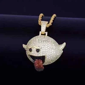 3Ct Round Lab Created Ruby Diamond Cartoon Fancy Pendant 14K Yellow Gold Plated - Picture 1 of 4