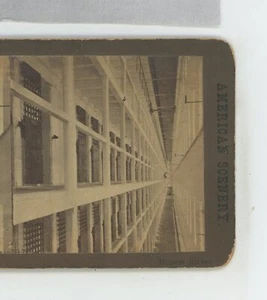 Blocco cellulare Sing Sing NY New York sul fiume Hudson vista stereo c1870 - Foto 1 di 2