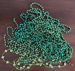 15 Green Bead Cord Chain Garland Holiday Party Decor Wedding Lot - Picture 1 of 10