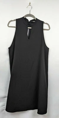 Everly Women's L Black Dress Shift High Neck Keyhole Sleeveless - Image 1 of 4