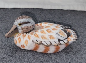 Vintage Wooden Small Hand Painted Orange Gray White Duck Decoy 11-343 3.5"L x 2" - Imagen 1 de 5