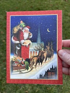 Caspari Christopher Radko Vintage Weihnachtskarten Weihnachtsmann Rückkehr Verlobung - Bild 1 von 11