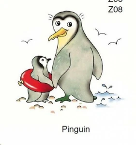 Decals - DC-0236 - Einbrenndekore für Keramik / Porzellan - 5 x Pinguin - 85 mm - Bild 1 von 1