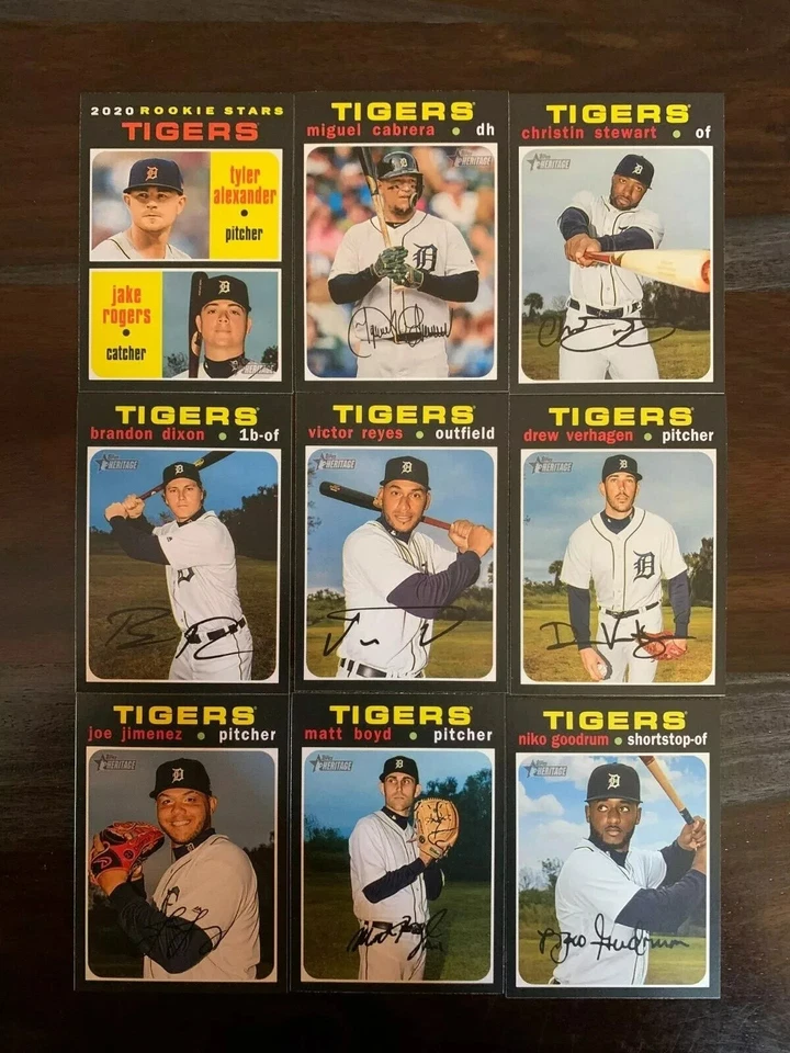2020 Topps Heritage DETROIT TIGERS Base Team Set of (9) Miguel Cabrera - Image 1 of 1