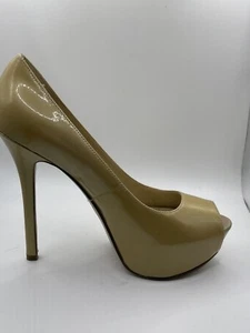 Enzo Angiolini Stiletto Platform Peep Toe Pumps Heels Shoes Gold Tan Size 6 - Picture 1 of 10