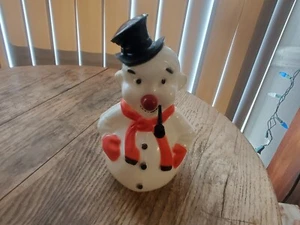 HY-G 8" Pudgo Blinko Sno Man Blasform Weihnachtslicht Schneemann SEHR SELTEN mit Pfeife - Bild 1 von 12
