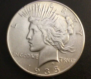 1935 Peace Silver Dollar, AU/BU Details. F30 - Picture 1 of 2
