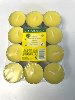 Citronella Tealights Pack of 24 - Keep those pesky bugs away! - Image 1 of 4