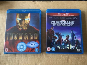 Iron Man & Guardians Of The Galaxy 3D Marvel Blu Ray X 2 - Picture 1 of 2