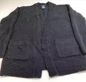 Max & Mia Women's 100% Cotton Casual Cardigan w/Pockets, Black, Size: XS - Picture 1 of 6