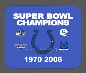 Indianapolis Colts Super Bowl Championship Banner Mouse Pad Item#347 - Picture 1 of 1