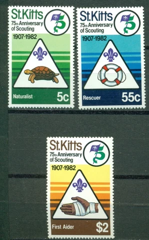 St. Kitts Scott #99-101 MNH Scouting 75th ANN $$ 396001 Cover