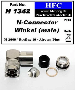 1 x N - conector ángulo para Ecoflex 10/Aircom Plus/H 2000 Flex 50 Ω H1342 - Picture 1 of 1