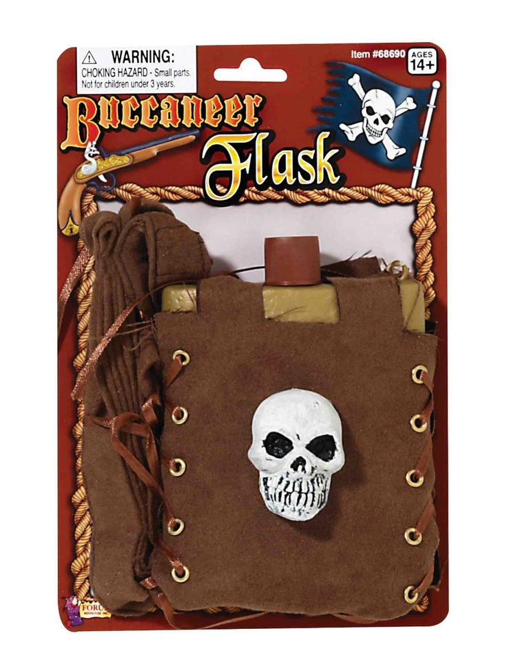 FRASCO BUCCANERO PIRATA CONTENEDOR BOTELLA LICOR HALLOWEEN DISFRAZ ACCESORIO  Foto 1 de 1