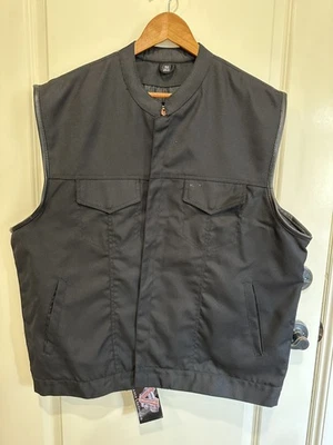 Chaleco de motocicleta Vance de cuero para hombre de malla negra talla 52 bolsillos a presión para motociclista Foto 1 de 4