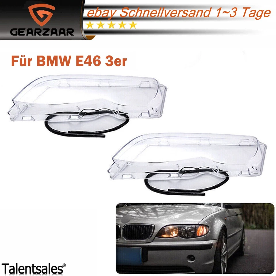 2 Facelift Scheinwerferglas Streuscheibe Scheinwerfer Satz Für BMW E46 3er 02-06 - Bild 1 von 4