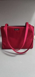 Vintage 90s Kate Spade Red Satin Shoulder Bag Handbag - Gently Used - Bild 1 von 16