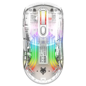 RGB Mechanical Mouse Configure Lighting Transparent Three-Mode Wireless Mouse - Picture 1 of 13