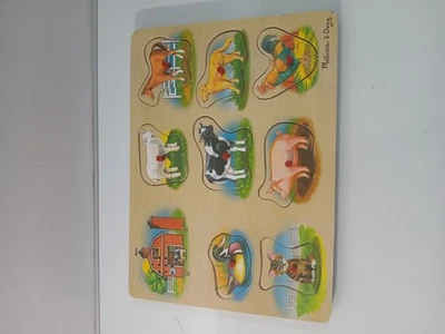 Rompecabezas de sonido Melissa & Doug Farm - Rompecabezas de clavijas de madera con efectos de sonido (8 piezas) Foto 1 de 4