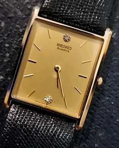 Vintage Seiko Tank Golden Pie Pan Dia Dial @ 12 &6 Dial, & New Champion Band.  - Bild 1 von 10