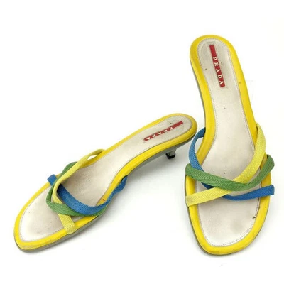 Sandalias PRADA Amarillas x Azules x Verdes Mujer Auténticas Segunda Mano Foto 1 de 4