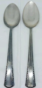 Coronation pattern Holmes & Edwards Spoons Superplate Inlaid 2 tea spoons used - Picture 1 of 2