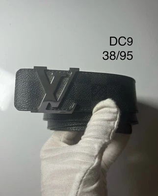Cinturón reversible inicial Louis Vuitton LV cuero grafito Damier 38/95 DC9 Foto 1 de 4