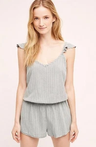 Anthropologie Saturday Sunday Flattered Stripe Strampler Large grün neu mit Etikett $ 78 - Bild 1 von 4