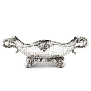Antike Silber Schale Obstkorb Fußschale 13 Lot Silber Wien 1853 L: 25 cm - Picture 1 of 6