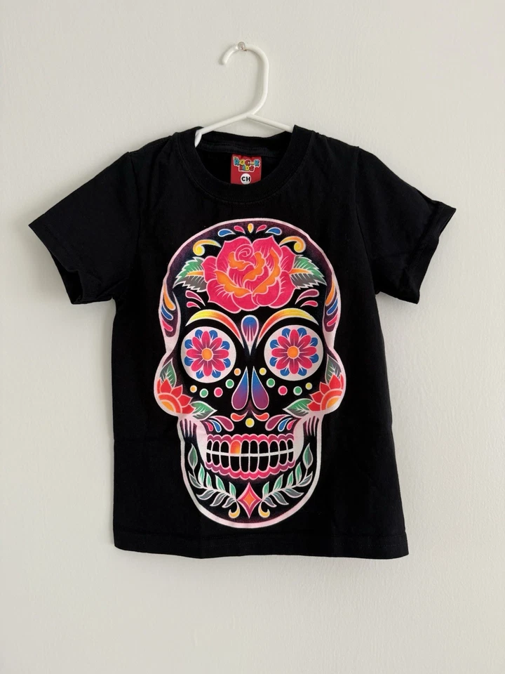 Kids Disney Coco Skull T-Shirt Size S Mexican Holiday Halloween Costume - Image 1 of 4