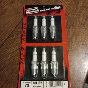 NOS Champion 73 (6) Spark Plugs RBL16Y SEALED PKG - Picture 1 of 5
