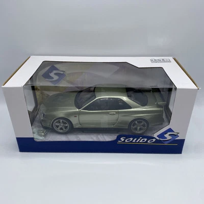 1/18 Nissan Skyline GT-R (R34) RHD Green 1999 Diecast Model By Solido S1804308 - Image 1 of 4