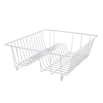 D.line Plastic Wire Small Dish Drainer Sink Drying Rack Organiser White - image 1 of 2