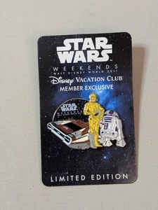 WDW Disney Vacation Club Member DVC STAR WARS WEEKENDS Pin 2011 LE C-3PO R2-D2 - Foto 1 di 8