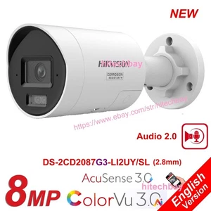 Hik compatible DS-2CD2087G3-LI2UY/SL 8MP ColorVu 3.0 IP Camera PoE Mic Speaker - Picture 1 of 9