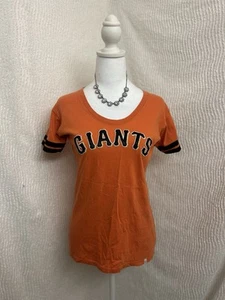 San Francisco Giants orange T-Shirt Größe Large Baumwolle Jersey Style Streifen Damen - Bild 1 von 11
