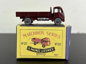 Camión de estacas Matchbox Moko Lesney ERF 20 - ruedas grises - caja de reproducción - Imagen 1 de 10